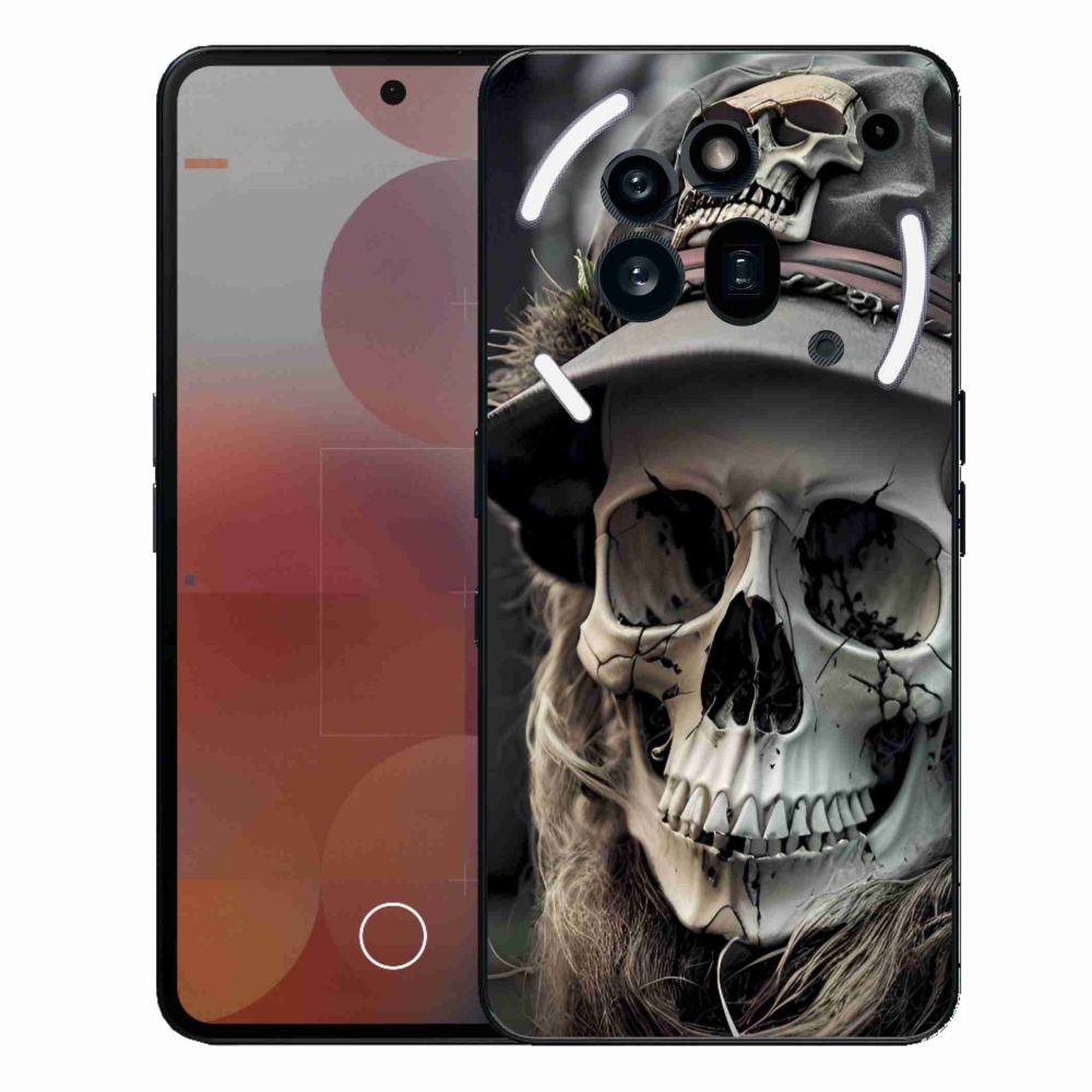 Zselés borítás mmCase a Nothing Phone (3a) Pro készülékhez - sötét koponya