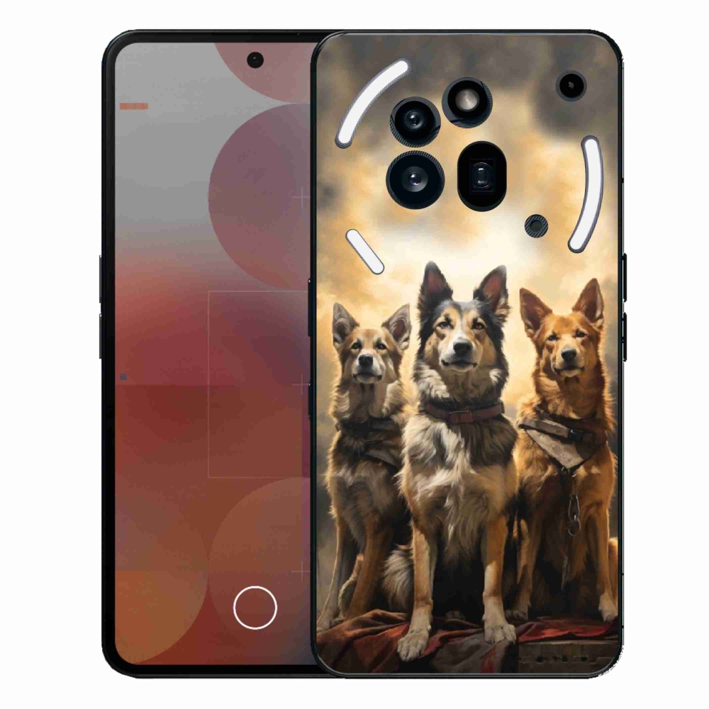 Zselés borítás mmCase a Nothing Phone (3a) Pro készülékhez - három kutya