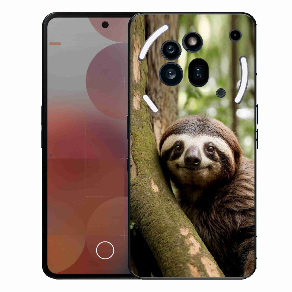 Zselés borító mmCase a Nothing Phone (3a) Pro készülékhez - mosolygó lajhár