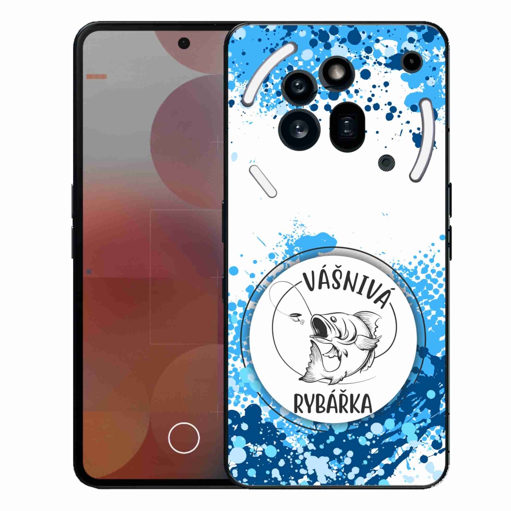 Zselés borító mmCase a Nothing Phone (3a) Pro készülékhez - szenvedélyes halász fehér háttérrel