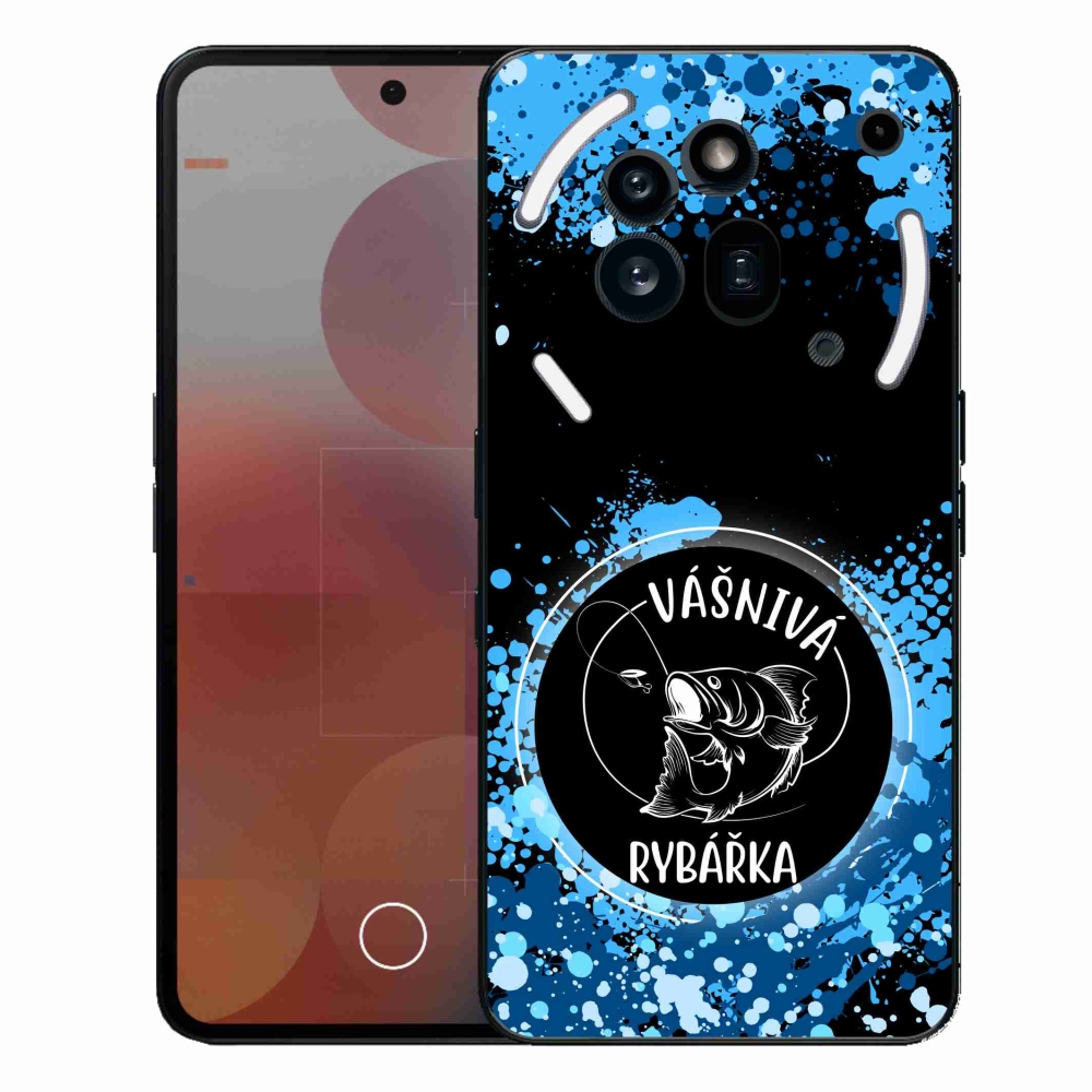 Zselés borító mmCase a Nothing Phone (3a) Pro készülékhez - szenvedélyes halásznő fekete háttérrel