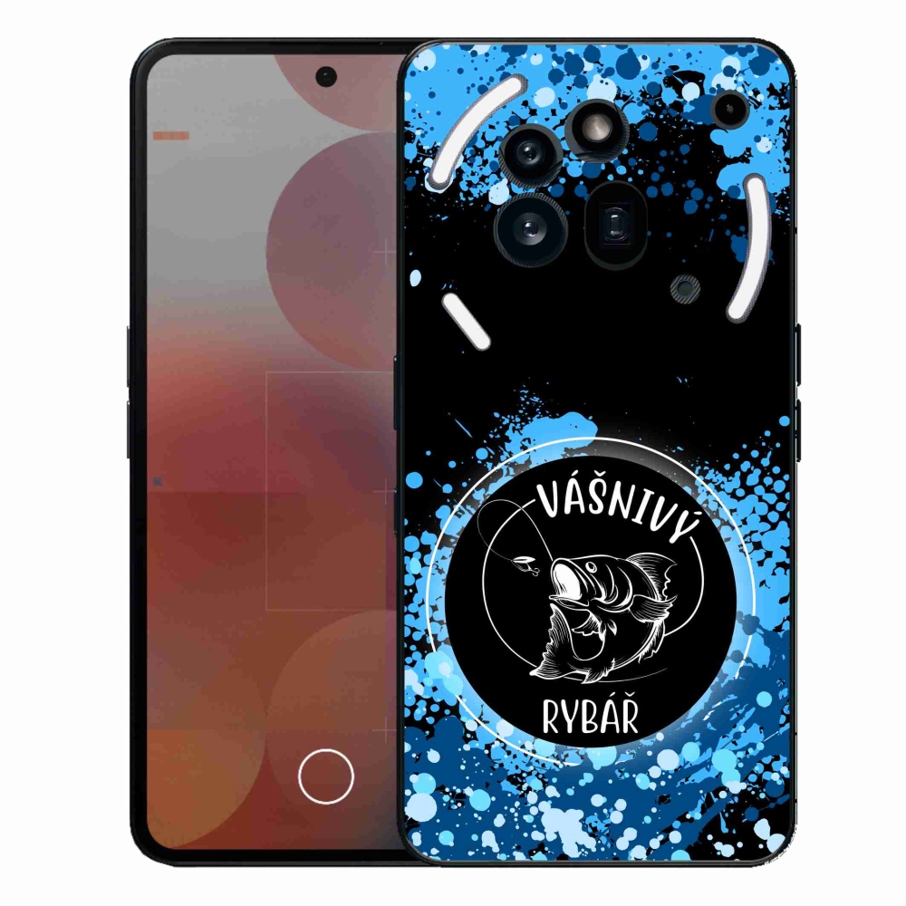 Zselés borító mmCase a Nothing Phone (3a) Pro készülékhez - szenvedélyes halász fekete háttérrel