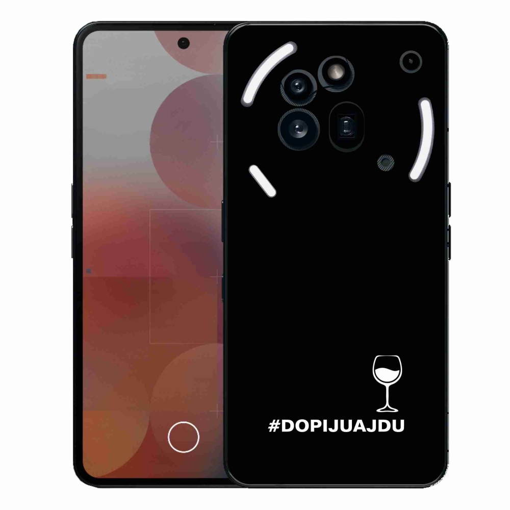 Zselés borítás mmCase a Nothing Phone (3a) Pro készülékhez - bor motívum fekete háttérrel