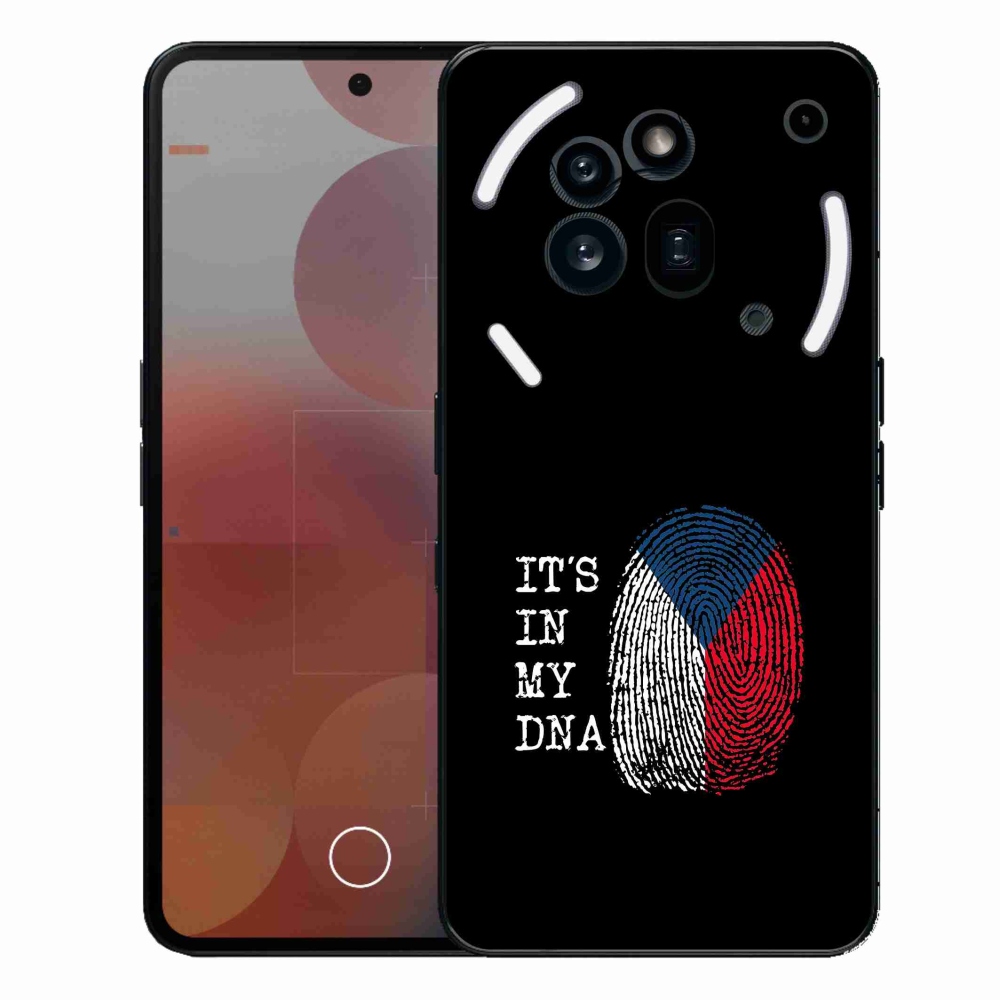 Zselés borítás mmCase a Nothing Phone (3a) Pro készülékhez - zászlós ujjlenyomat fekete háttérrel