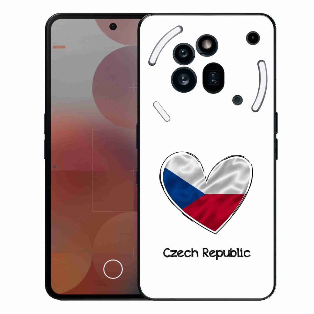 Zselés borító mmCase a Nothing Phone (3a) Pro készülékhez - szív zászló fehér háttérrel