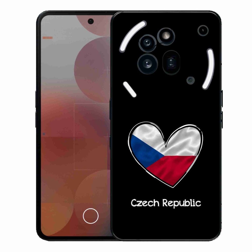 Gél borító mmCase a Nothing Phone (3a) Pro készülékhez - Szív zászló fekete háttérrel