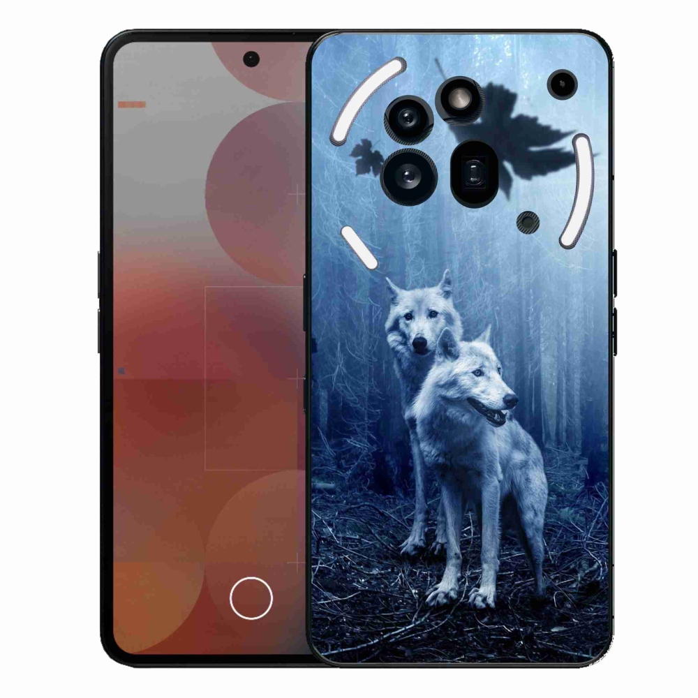 Zselés borítás mmCase a Nothing Phone (3a) Pro készülékhez - farkasok az erdőben