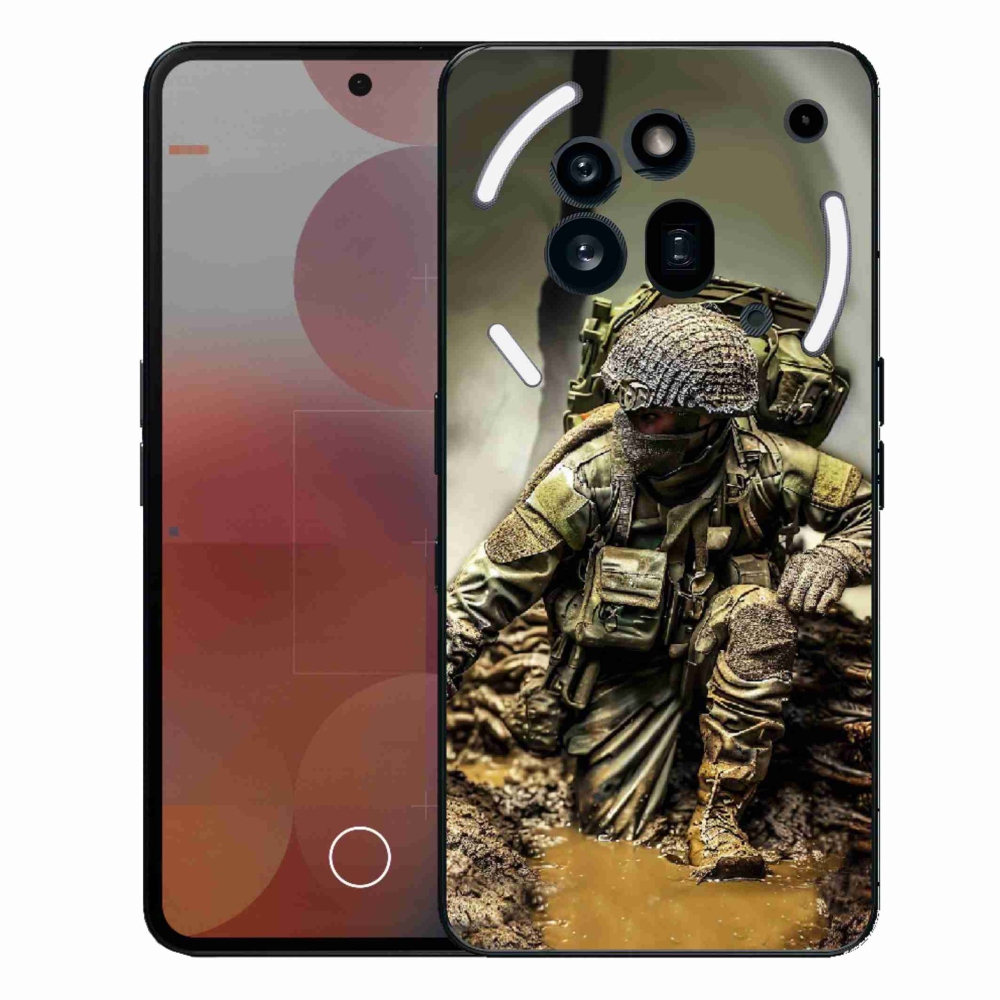 Zselés borítás mmCase a Nothing Phone (3a) Pro készülékhez - katona
