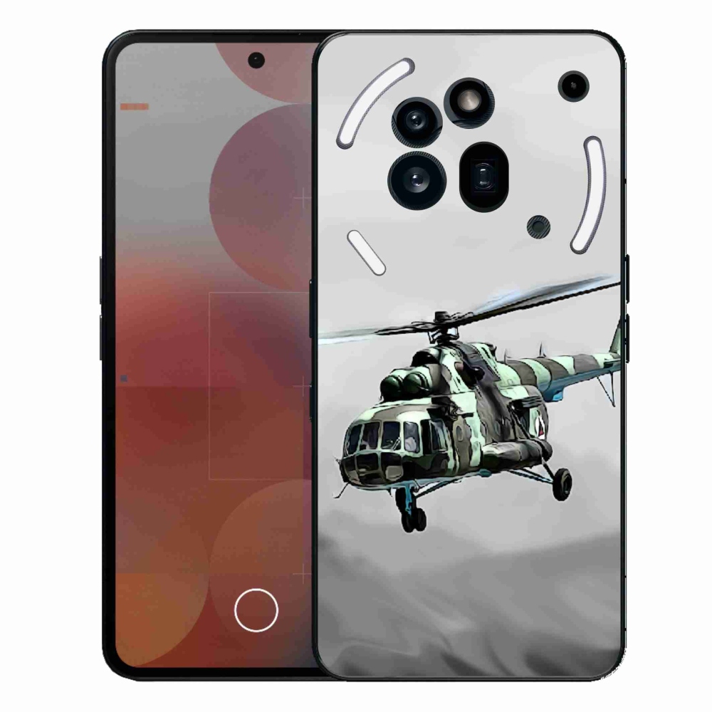 Zselés borítás mmCase a Nothing Phone (3a) Pro készülékhez - katonai helikopter