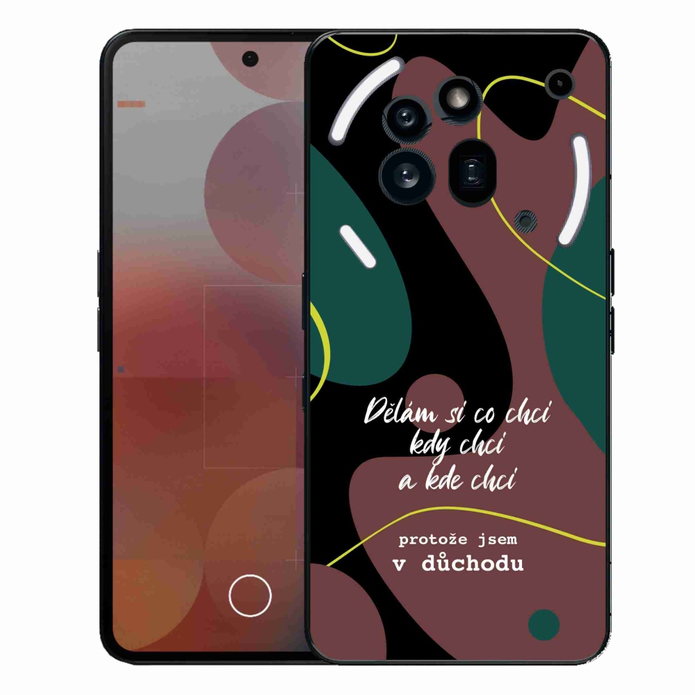 Zselés borító mmCase a Nothing Phone (3a) Pro készülékhez - vicces szöveg 10 fekete háttér