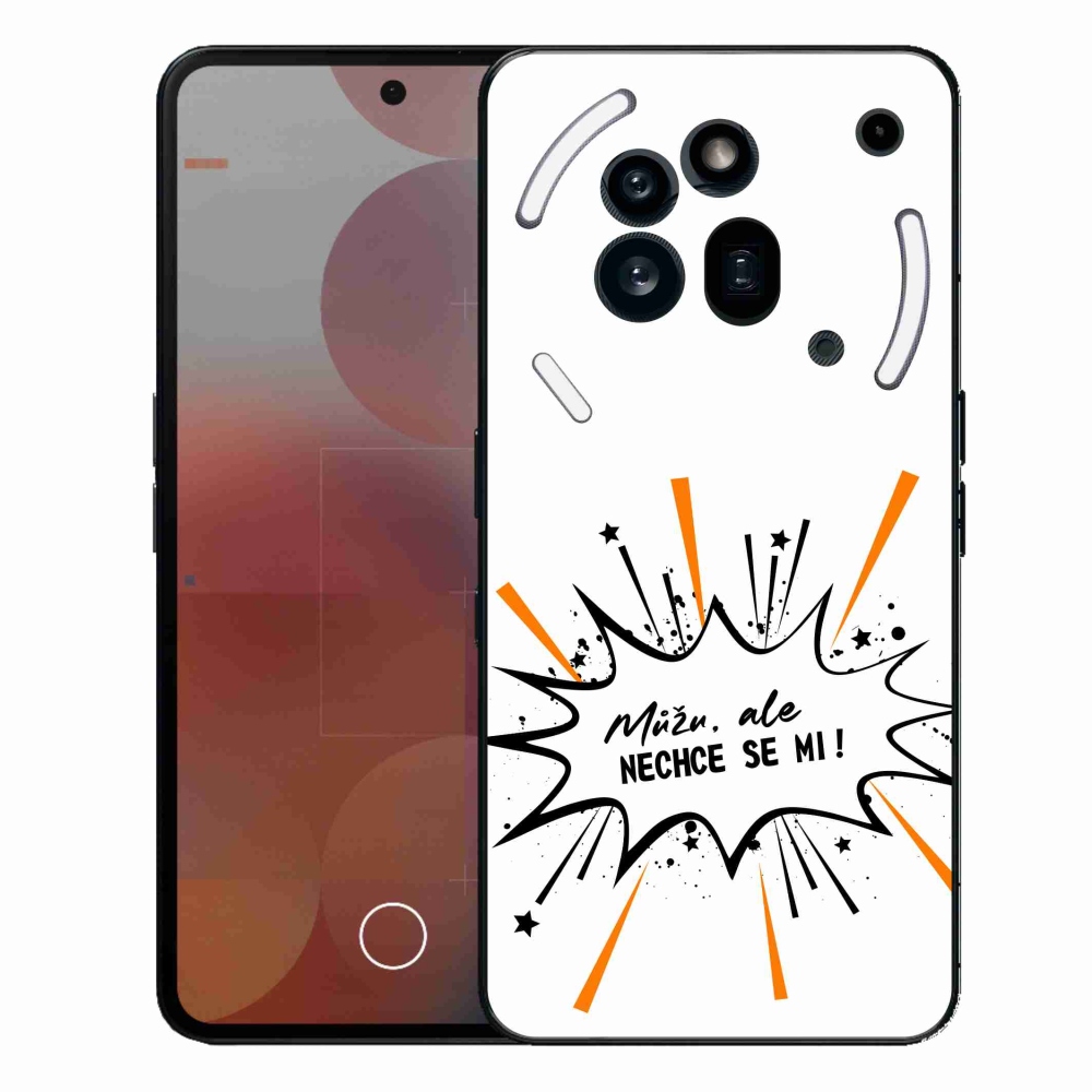 Zselés borító mmCase a Nothing Phone (3a) Pro készülékhez - vicces szöveg 11 fehér háttér
