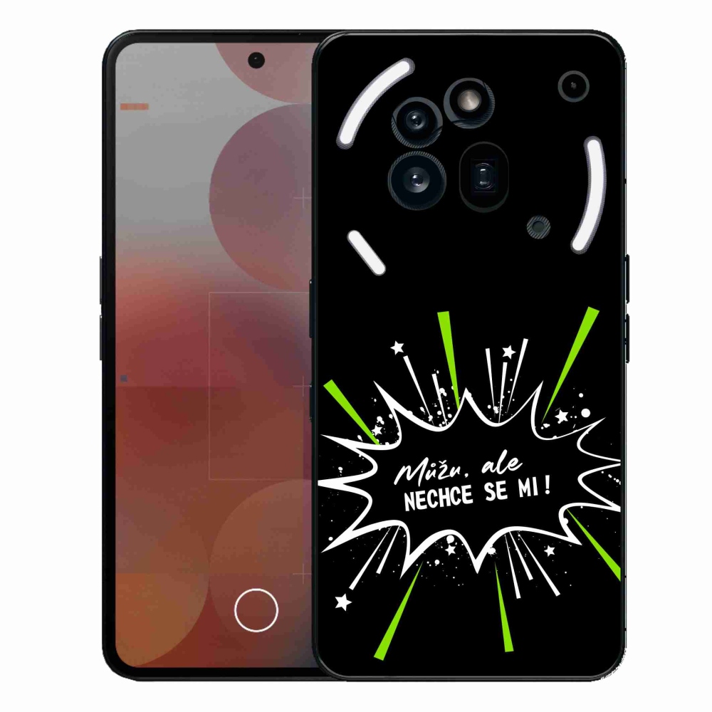 Zselés borító mmCase a Nothing Phone (3a) Pro készülékhez - vicces szöveg 11 fekete háttér