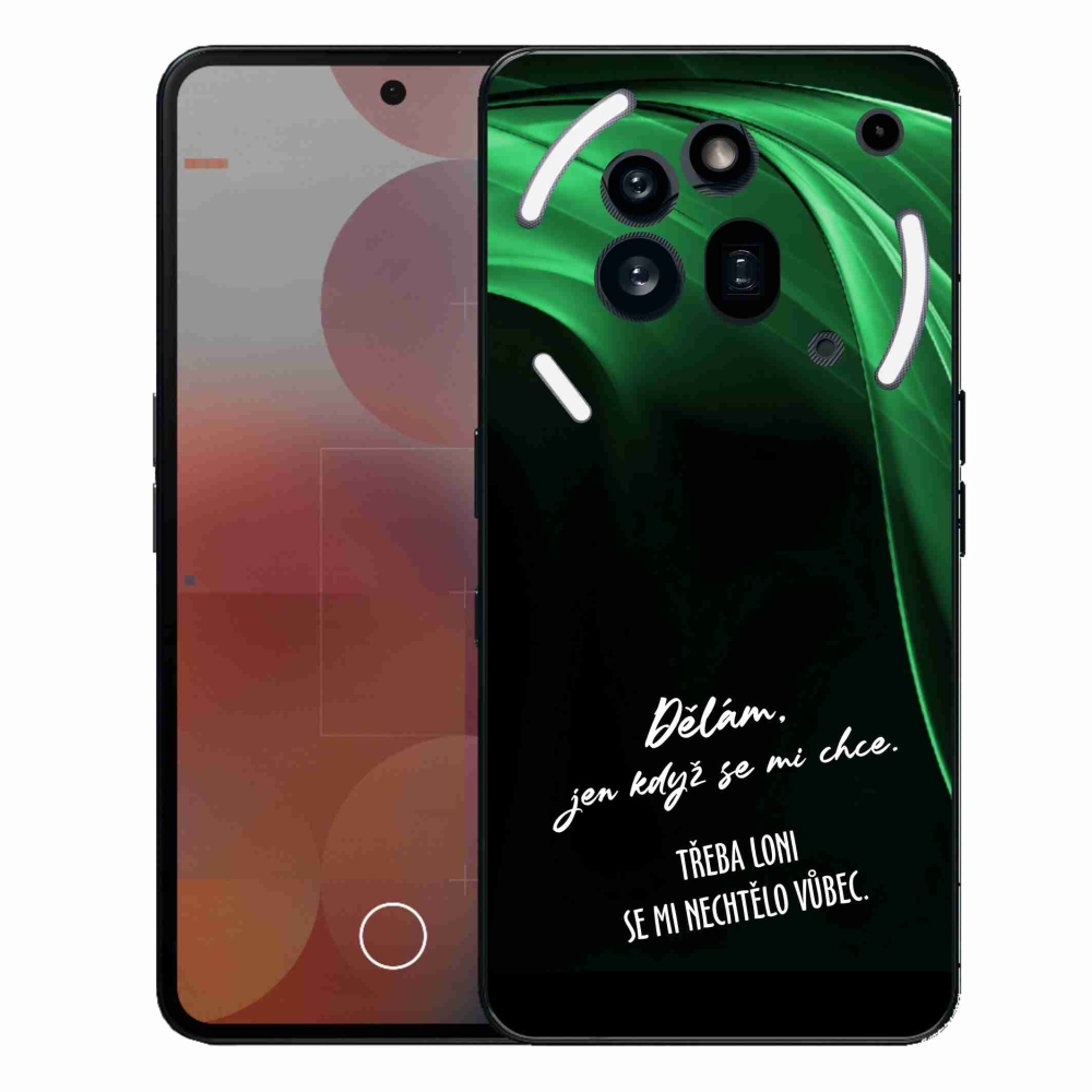 Zselés borító mmCase a Nothing Phone (3a) Pro készülékhez - vicces szöveg 12 fekete háttér