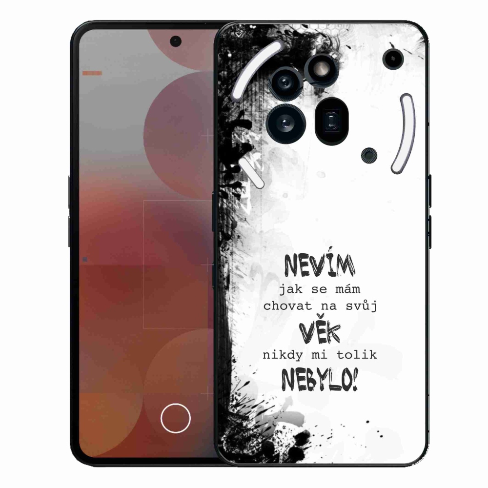 Zselés borító mmCase a Nothing Phone (3a) Pro készülékhez - vicces szöveg 14 fehér háttér