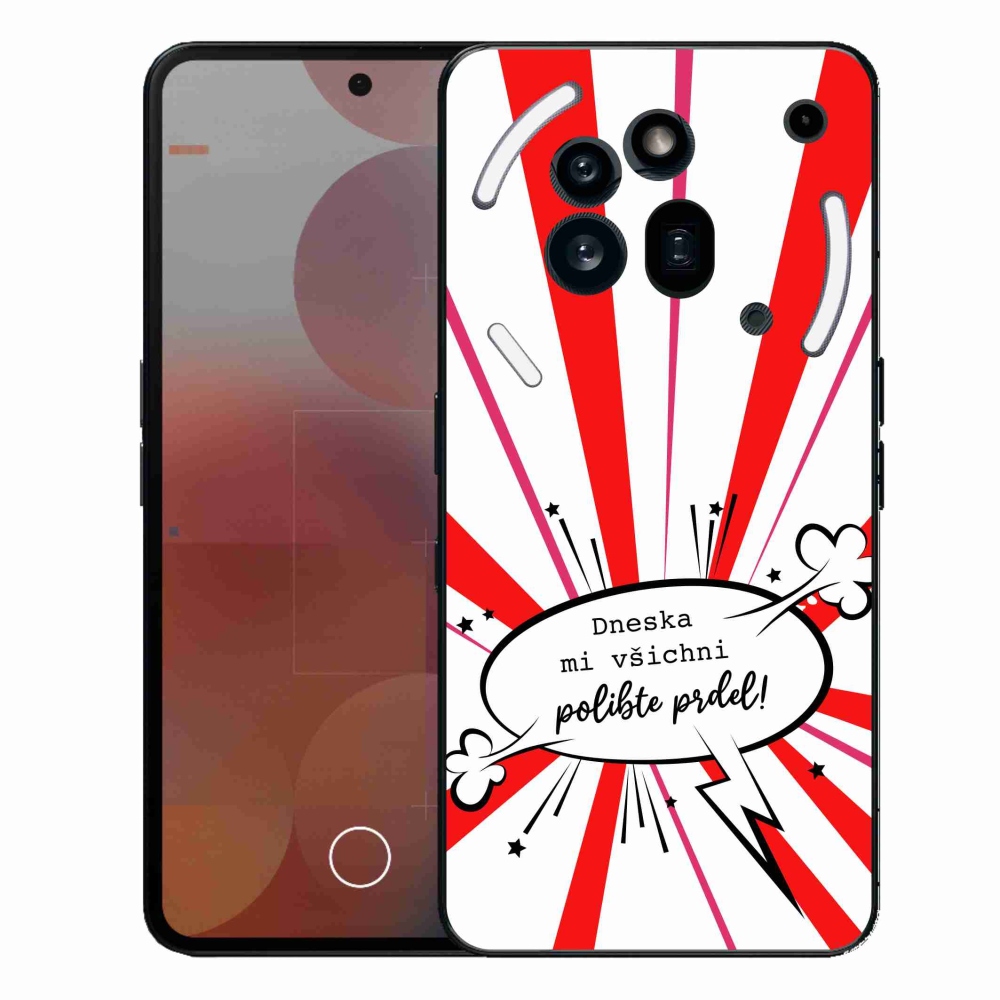 Zselés borító mmCase a Nothing Phone (3a) Pro készülékhez - vicces szöveg 15 fehér háttér