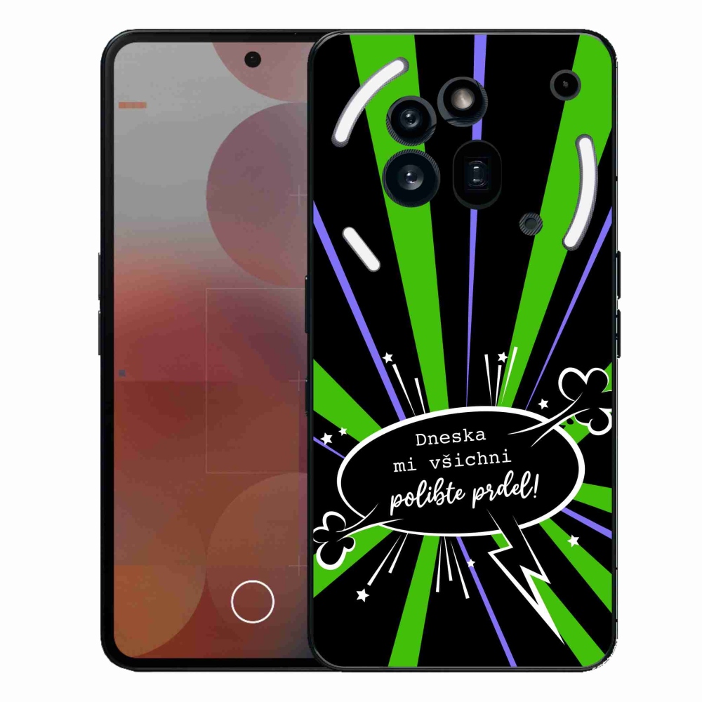 Zselés borító mmCase a Nothing Phone (3a) Pro készülékhez - vicces szöveg 15 fekete háttér
