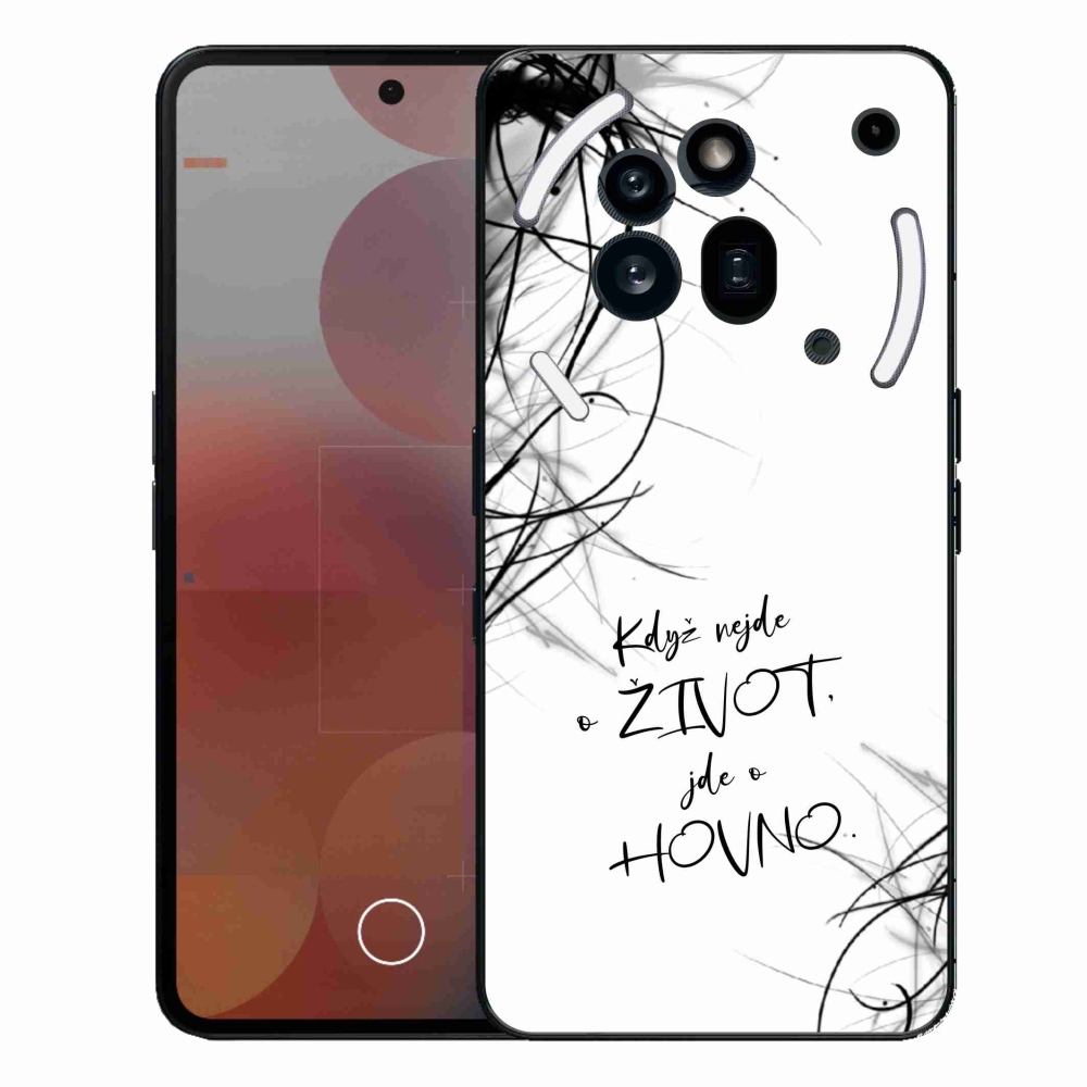 Zselés borító mmCase a Nothing Phone (3a) Pro készülékhez - vicces szöveg 16 fehér háttér