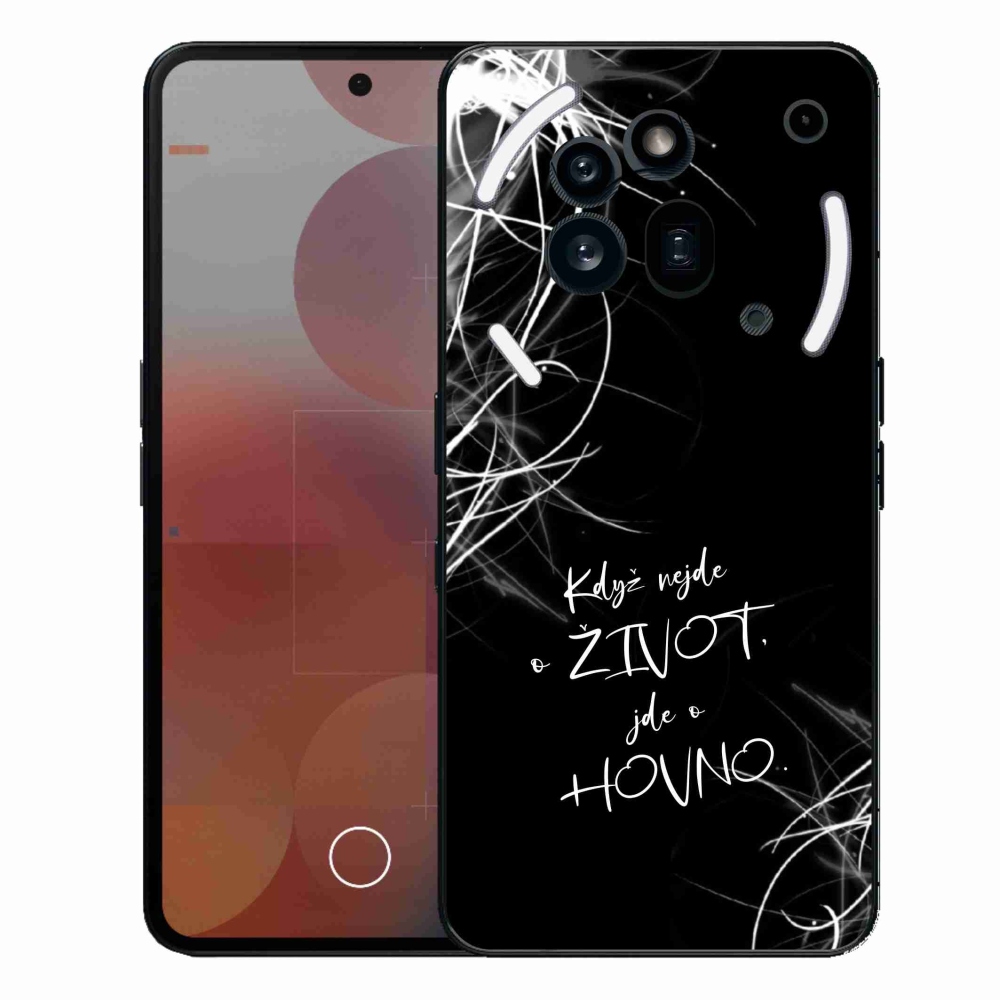 Zselés borító mmCase a Nothing Phone (3a) Pro készülékhez - vicces szöveg 16 fekete háttér