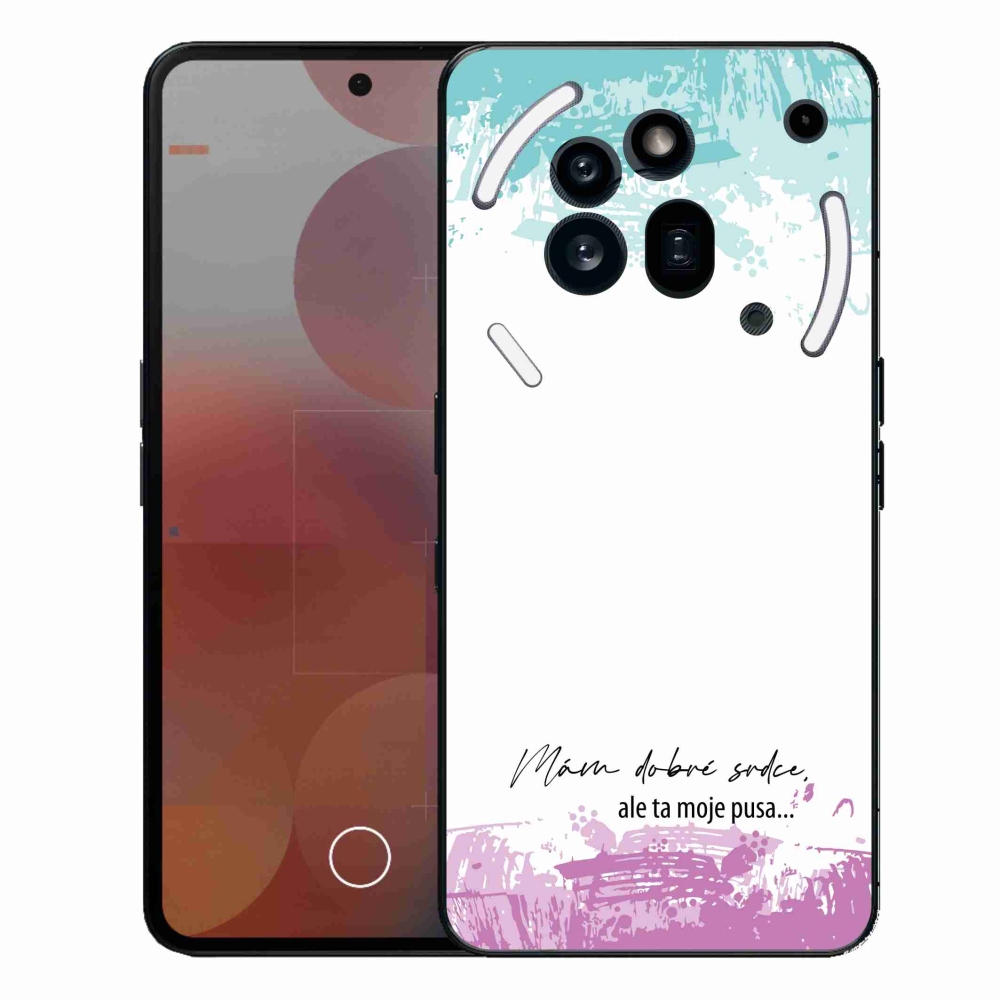 Zselés borító mmCase a Nothing Phone (3a) Pro készülékhez - vicces szöveg 3 fehér háttér