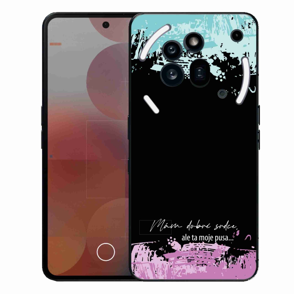 Zselés borító mmCase a Nothing Phone (3a) Pro készülékhez - vicces szöveg 3 fekete háttér