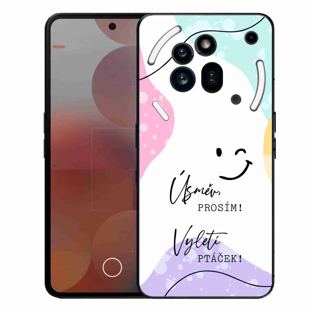 Zselés borító mmCase a Nothing Phone (3a) Pro készülékhez - vicces szöveg 4 fehér háttér