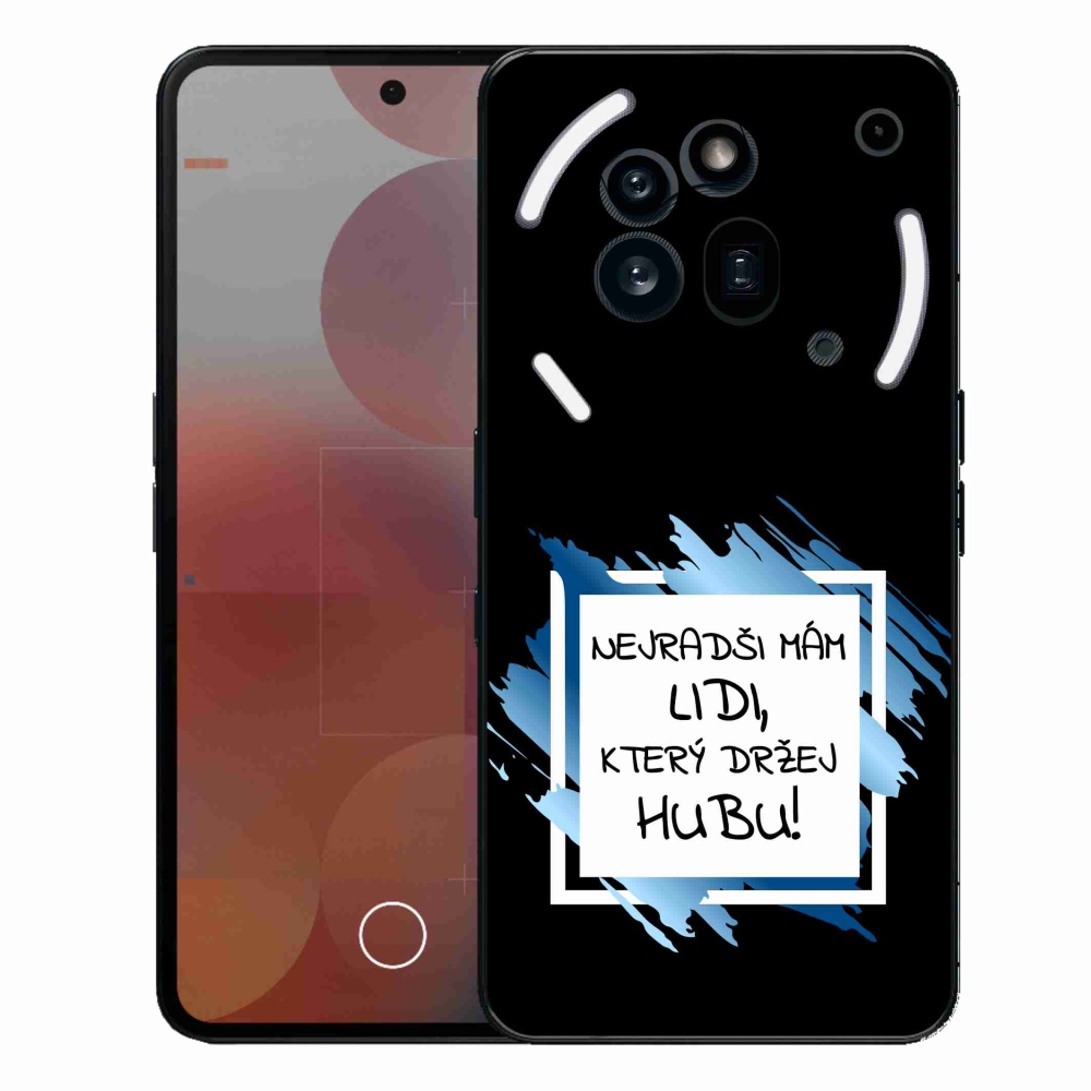 Zselés borító mmCase a Nothing Phone (3a) Pro készülékhez - vicces szöveg 7 fehér és fekete háttérrel