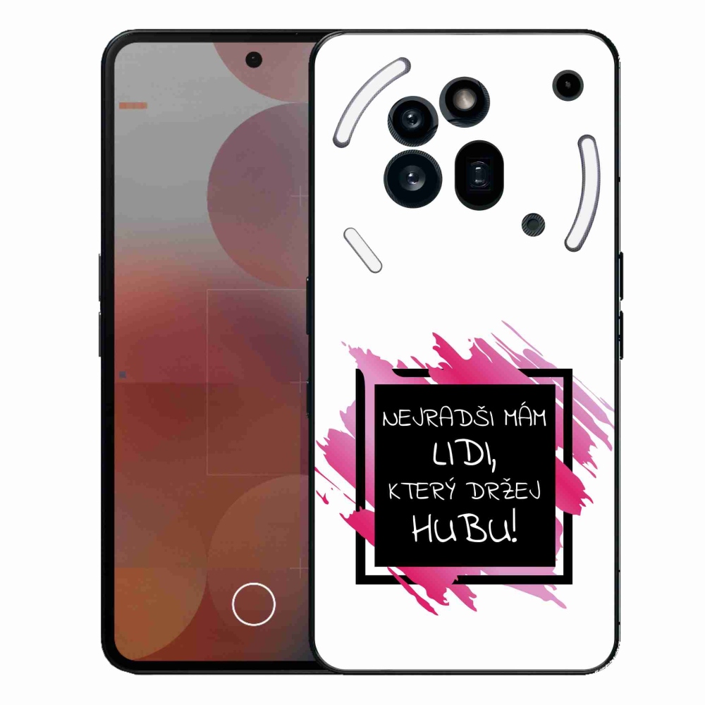 Zselés borító mmCase a Nothing Phone (3a) Pro készülékhez - vicces szöveg 7 fekete-fehér háttérrel