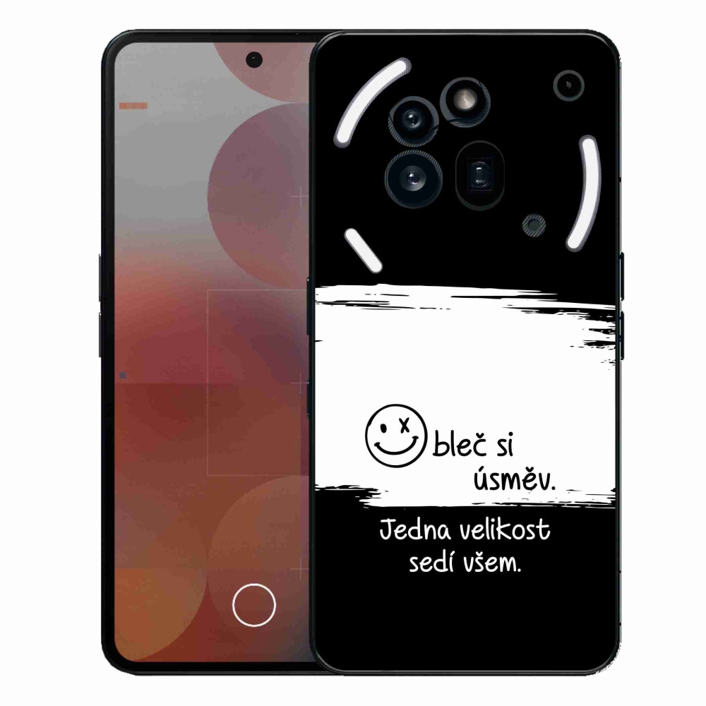 Zselés borító mmCase a Nothing Phone (3a) Pro készülékhez - vicces szöveg 8 fekete-fehér háttérrel