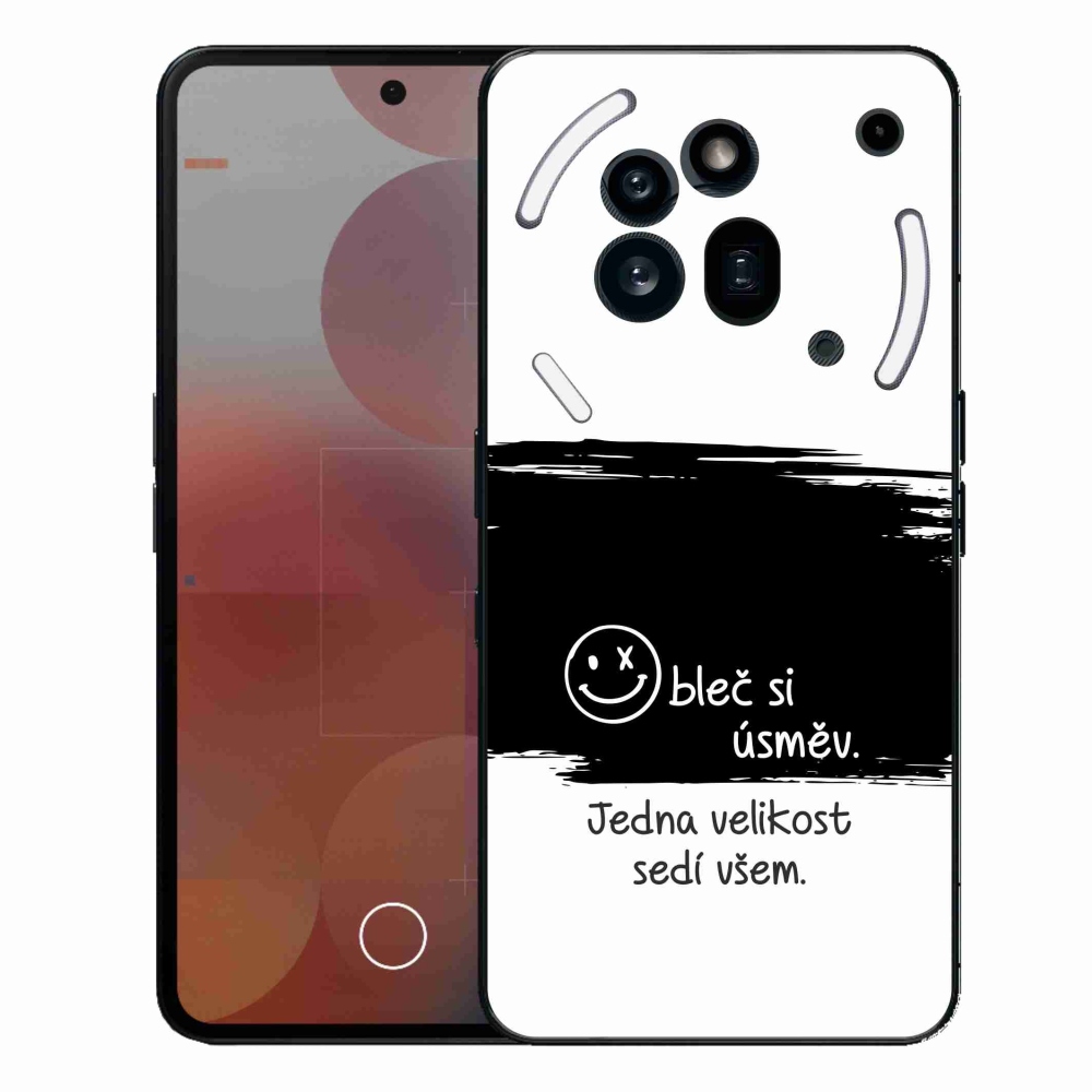 Zselés borító mmCase a Nothing Phone (3a) Pro készülékhez - vicces szöveg 8 fekete-fehér háttérrel