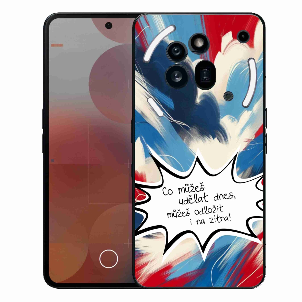 Zselés borító mmCase a Nothing Phone (3a) Pro készülékhez - vicces szöveg 9 fehér háttér