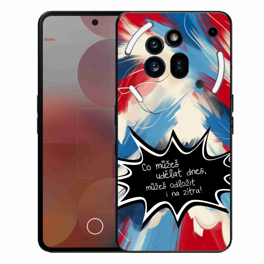 Zselés borító mmCase a Nothing Phone (3a) Pro készülékhez - vicces szöveg 9 fekete háttér