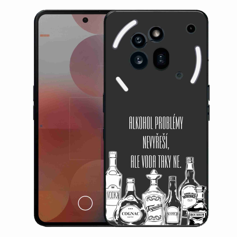 Zselés borító mmCase a Nothing Phone (3a) Pro készülékhez - vicces szöveg fekete háttérrel