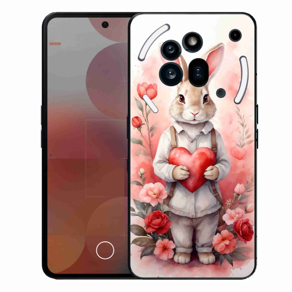 Zselés borítás mmCase a Nothing Phone (3a) Pro készülékhez - nyúl szívvel