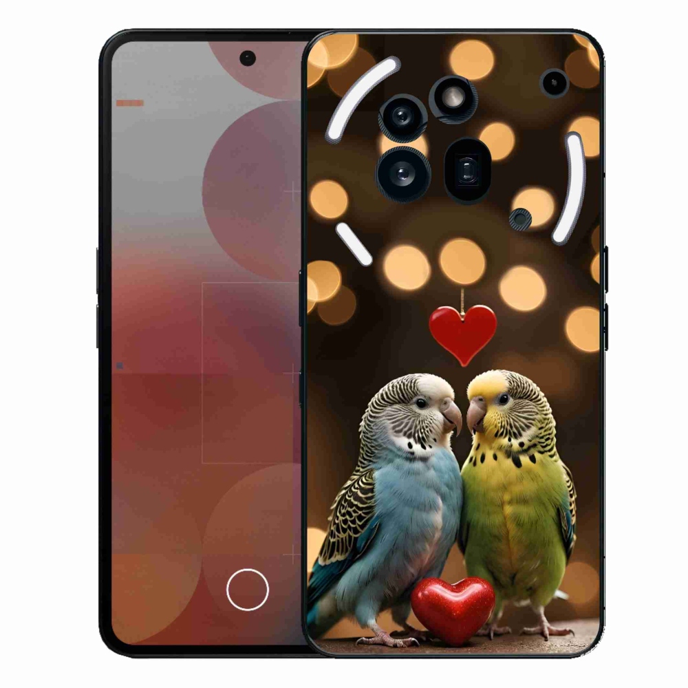 Zselés borítás mmCase a Nothing Phone (3a) Pro készülékhez - szerelmes papagájok