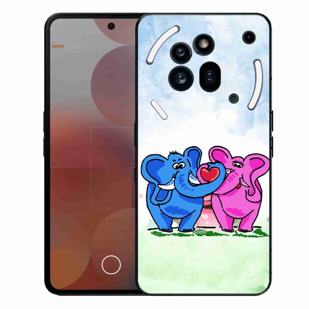 Zselés borítás mmCase a Nothing Phone (3a) Pro készülékhez - szerelmes elefántok