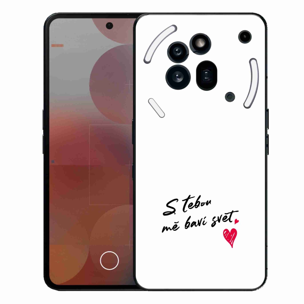 Gél borító mmCase a Nothing Phone (3a) Pro készülékhez - szerelmes szöveg 1 fehér háttér