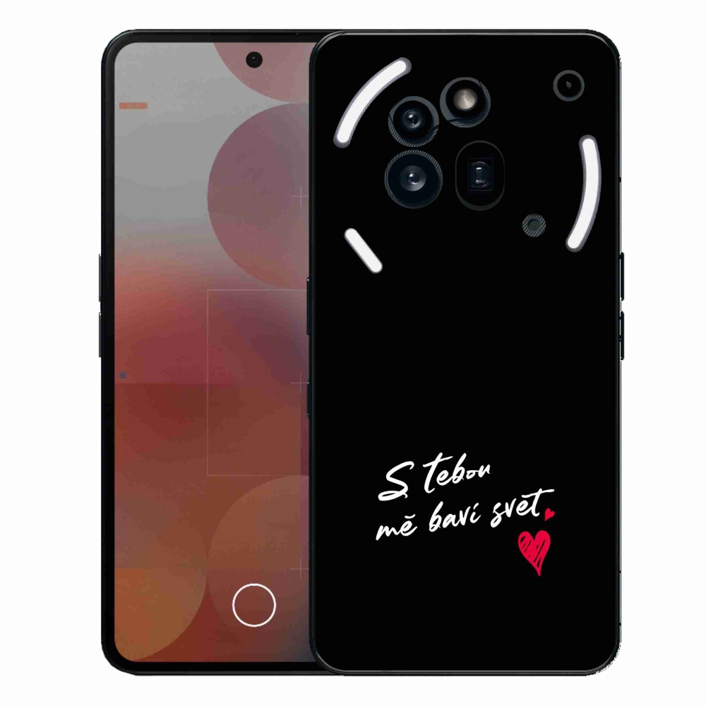 Zselés borító mmCase a Nothing Phone (3a) Pro készülékhez - szerelmes szöveg 1 fekete háttér