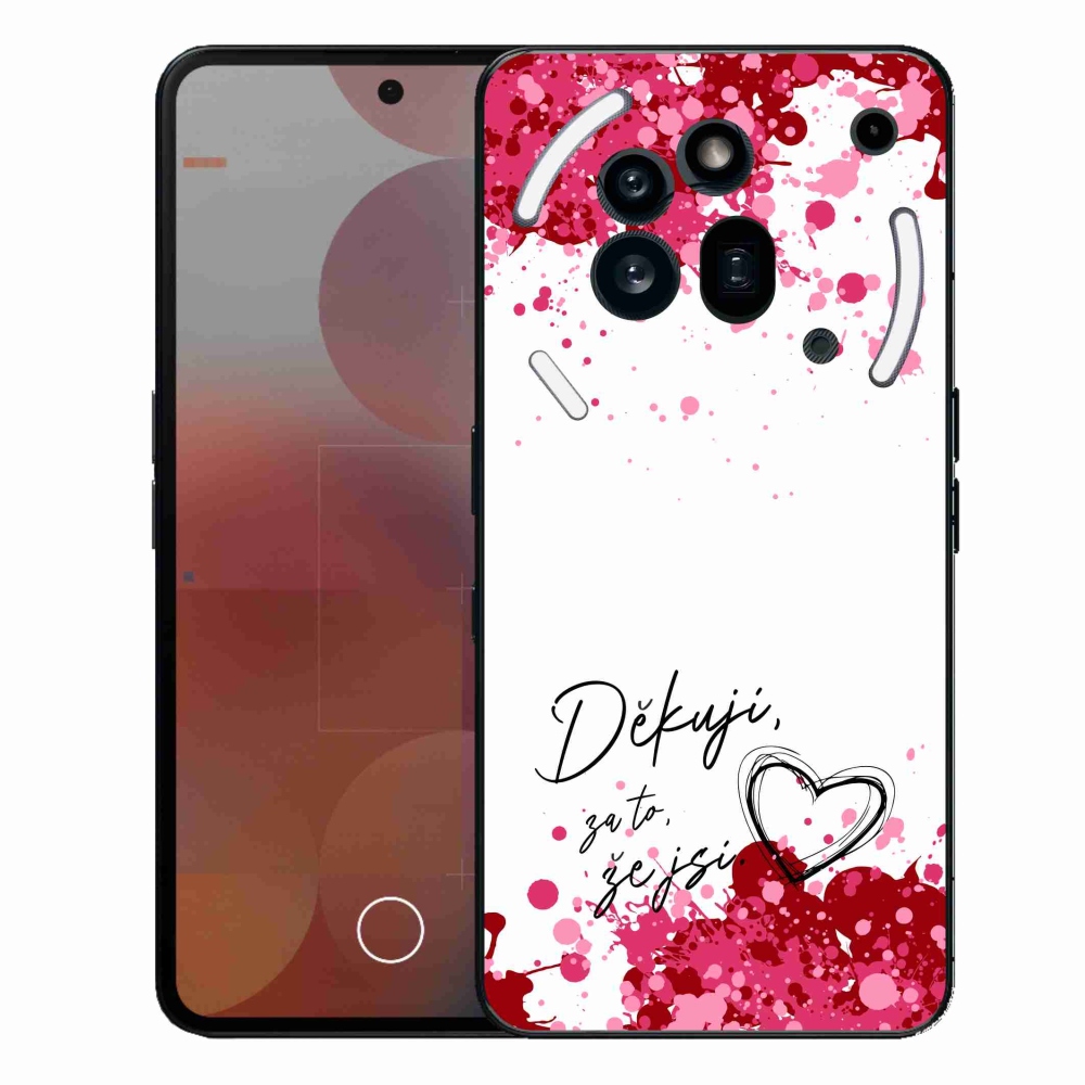 Gél borító mmCase a Nothing Phone (3a) Pro készülékhez - szerelmes szöveg 2 fehér háttér