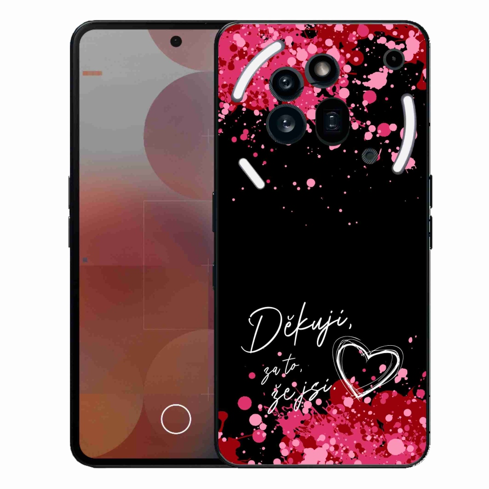 Zselés borító mmCase a Nothing Phone (3a) Pro készülékhez - szerelmes szöveg 2 fekete háttér