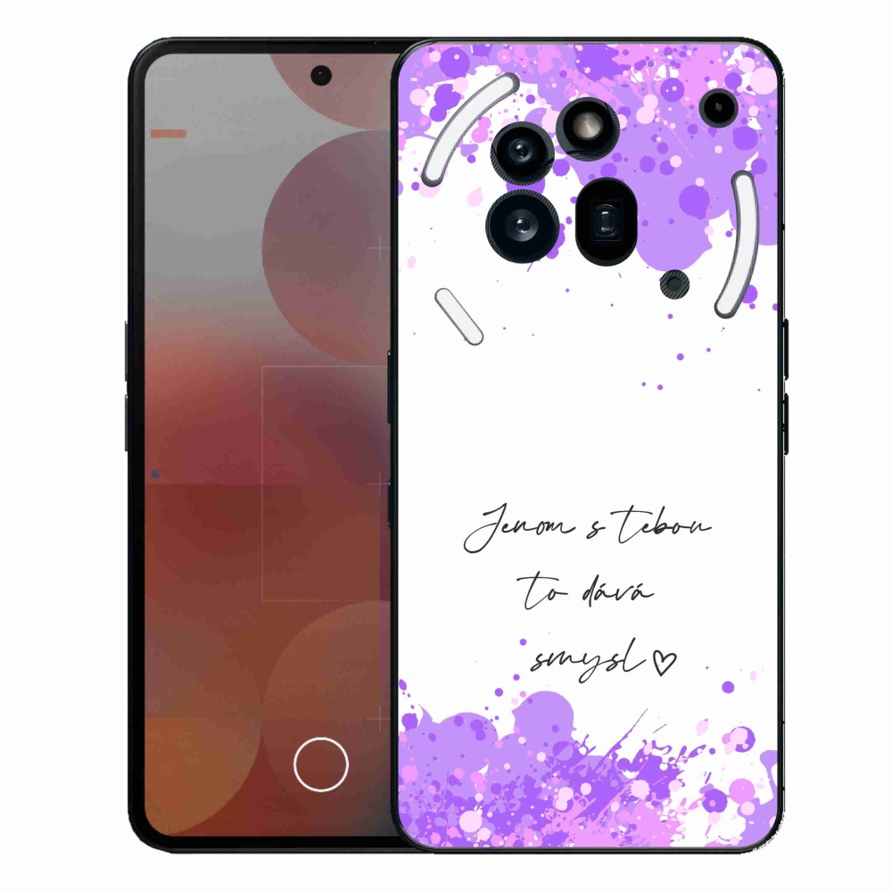 Gél borító mmCase a Nothing Phone (3a) Pro készülékhez - szerelmes szöveg fehér háttérrel