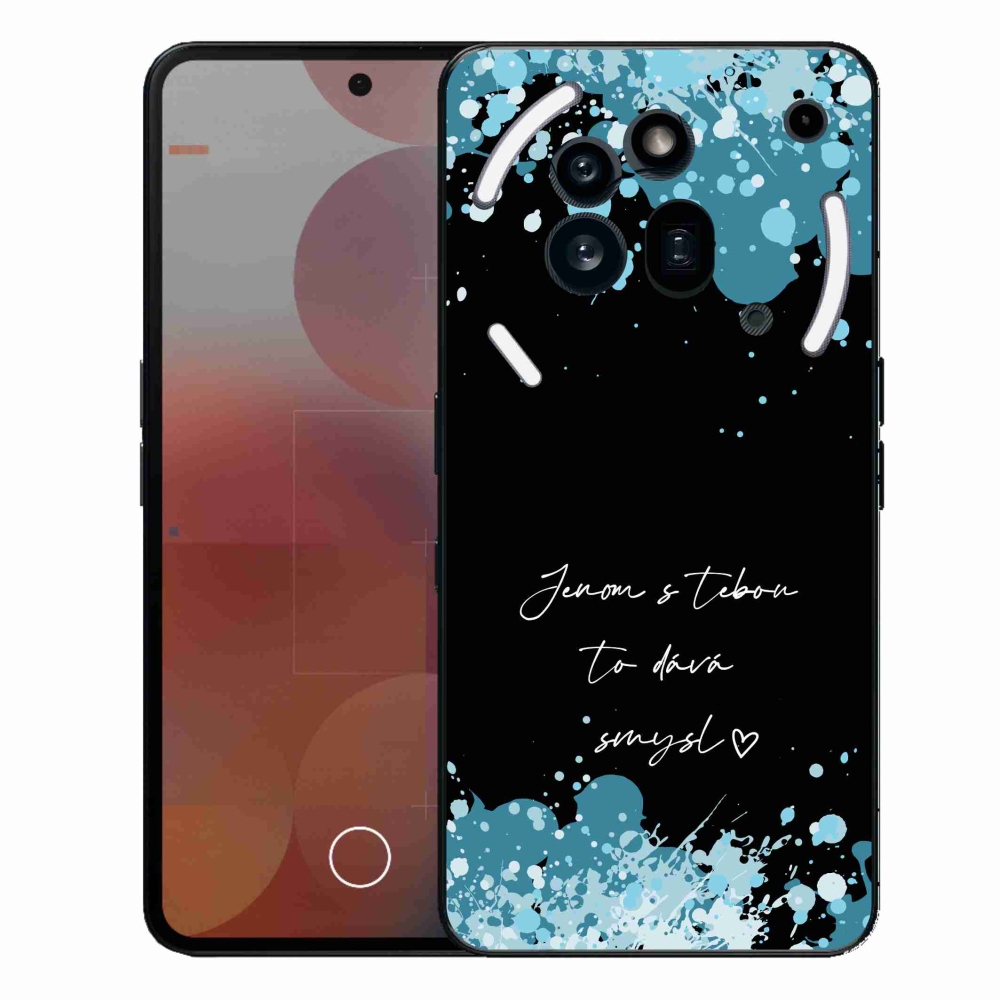 Gél borító mmCase a Nothing Phone (3a) Pro készülékhez - szerelmes szöveg fekete háttérrel