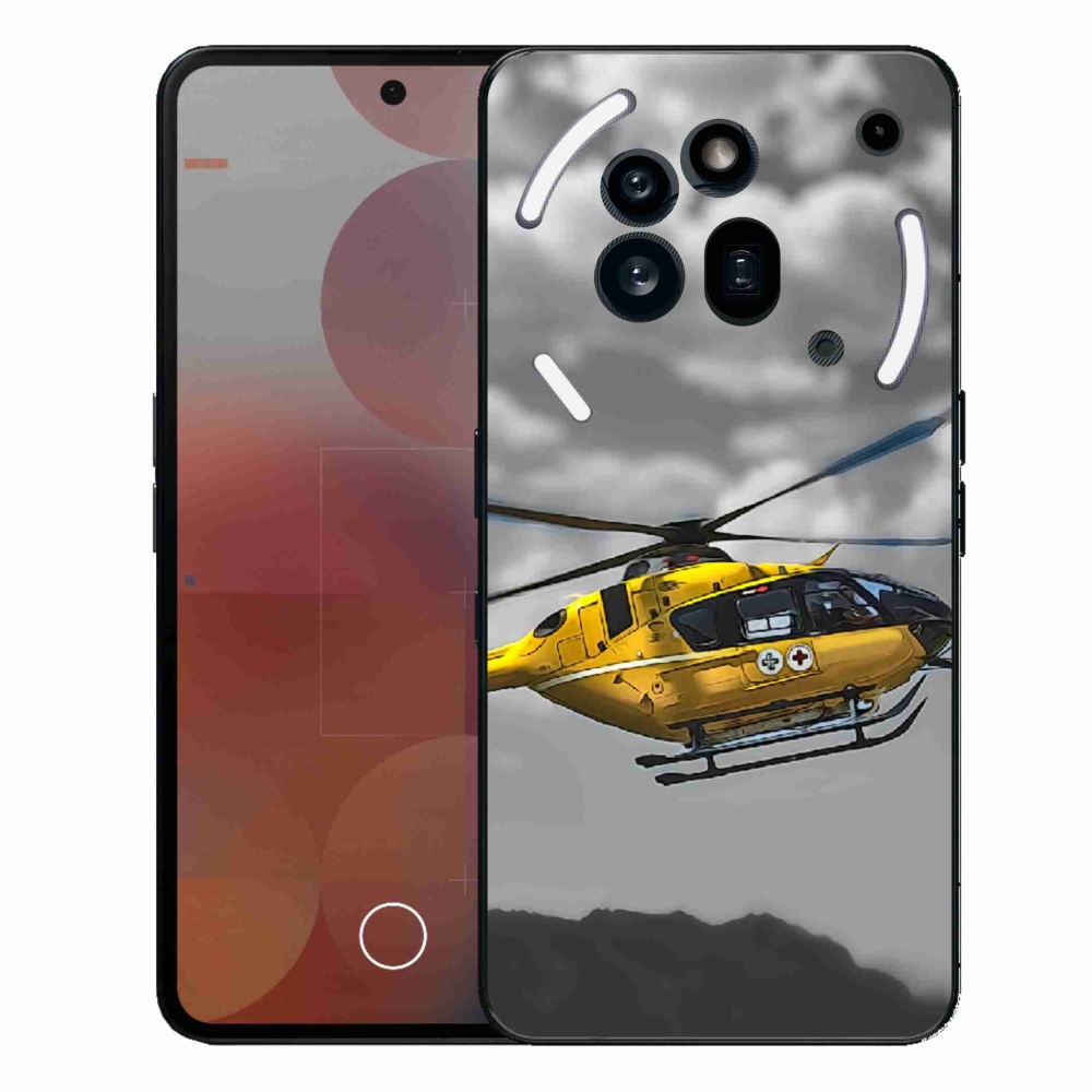Zselés borítás mmCase a Nothing Phone (3a) Pro készülékhez - sárga helikopter