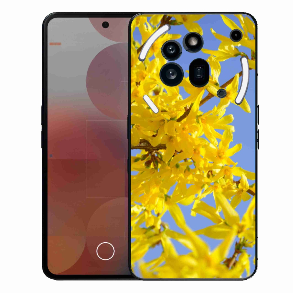 Zselés borítás mmCase a Nothing Phone (3a) Pro készülékhez - sárga virágok