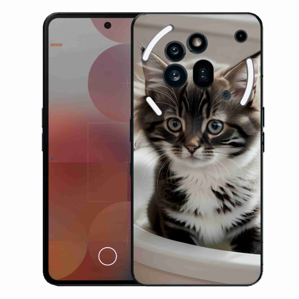 Zselés borítás mmCase a Nothing Phone (3a) Pro készülékhez - kíváncsi cica