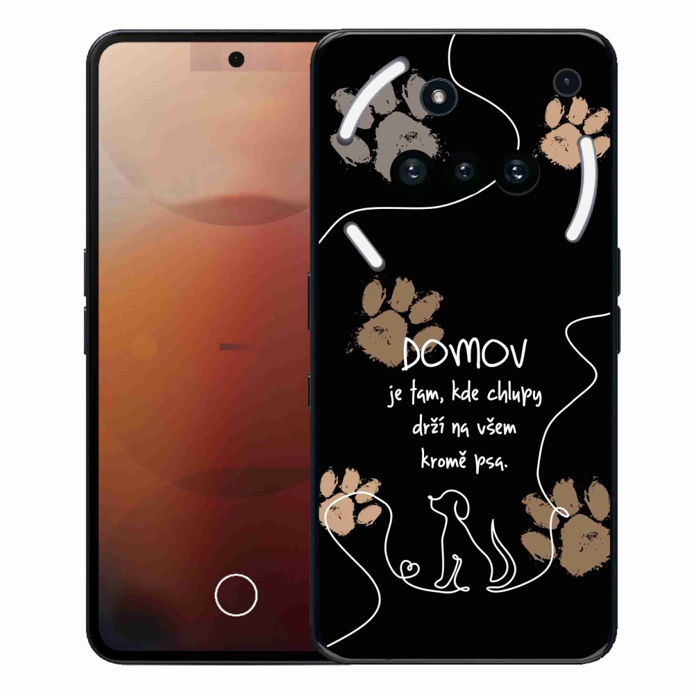 Zselés borító mmCase a Nothing Phone (3a) - kutya motívum fekete háttérrel