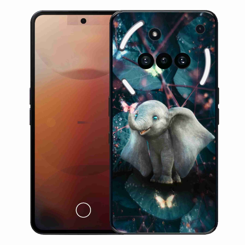 Zselés borító mmCase a Nothing Phone (3a) - aranyos elefánthoz