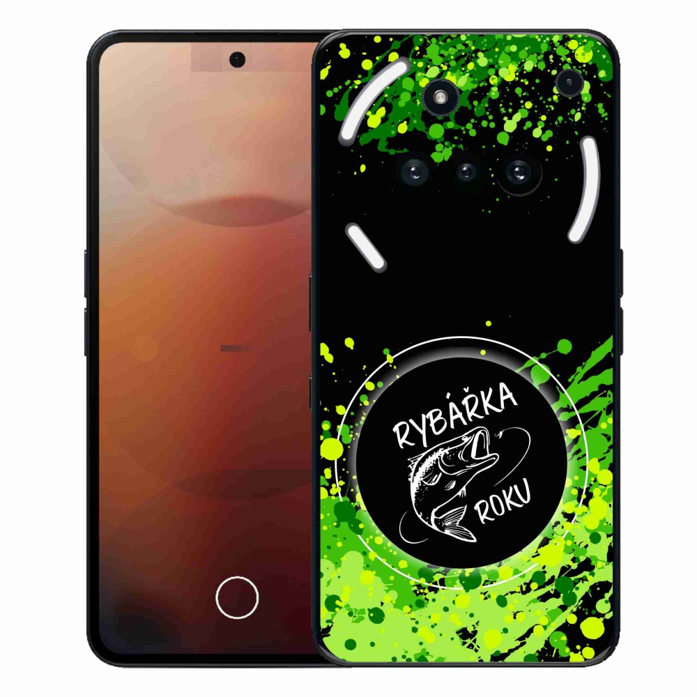 Zselés borító mmCase for Nothing Phone (3a) - az év halászának fekete háttere