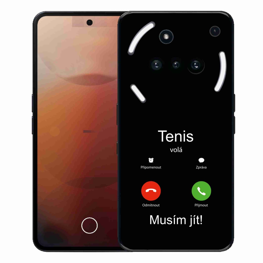 Zselés borítás mmCase a Nothing Phone (3a) - teniszhívások fekete háttérrel