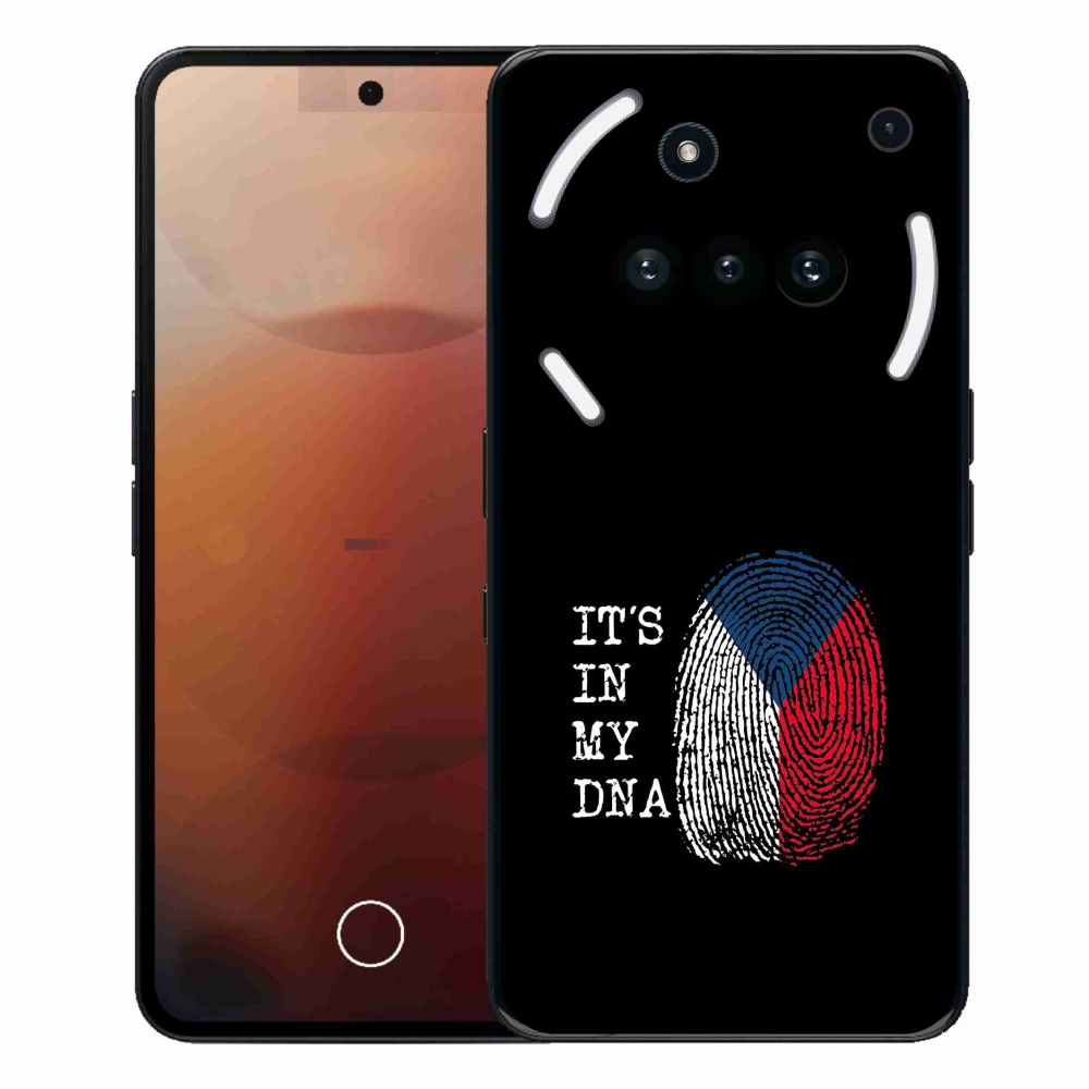 Zselés borító mmCase a Nothing Phone (3a) - zászlós ujjlenyomat fekete háttérrel