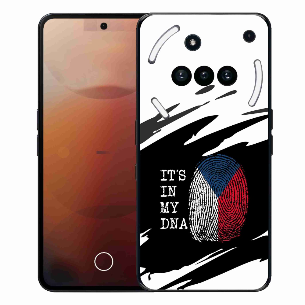 Zselés borító mmCase a Nothing Phone (3a) - zászlós ujjlenyomat fekete-fehér háttérrel